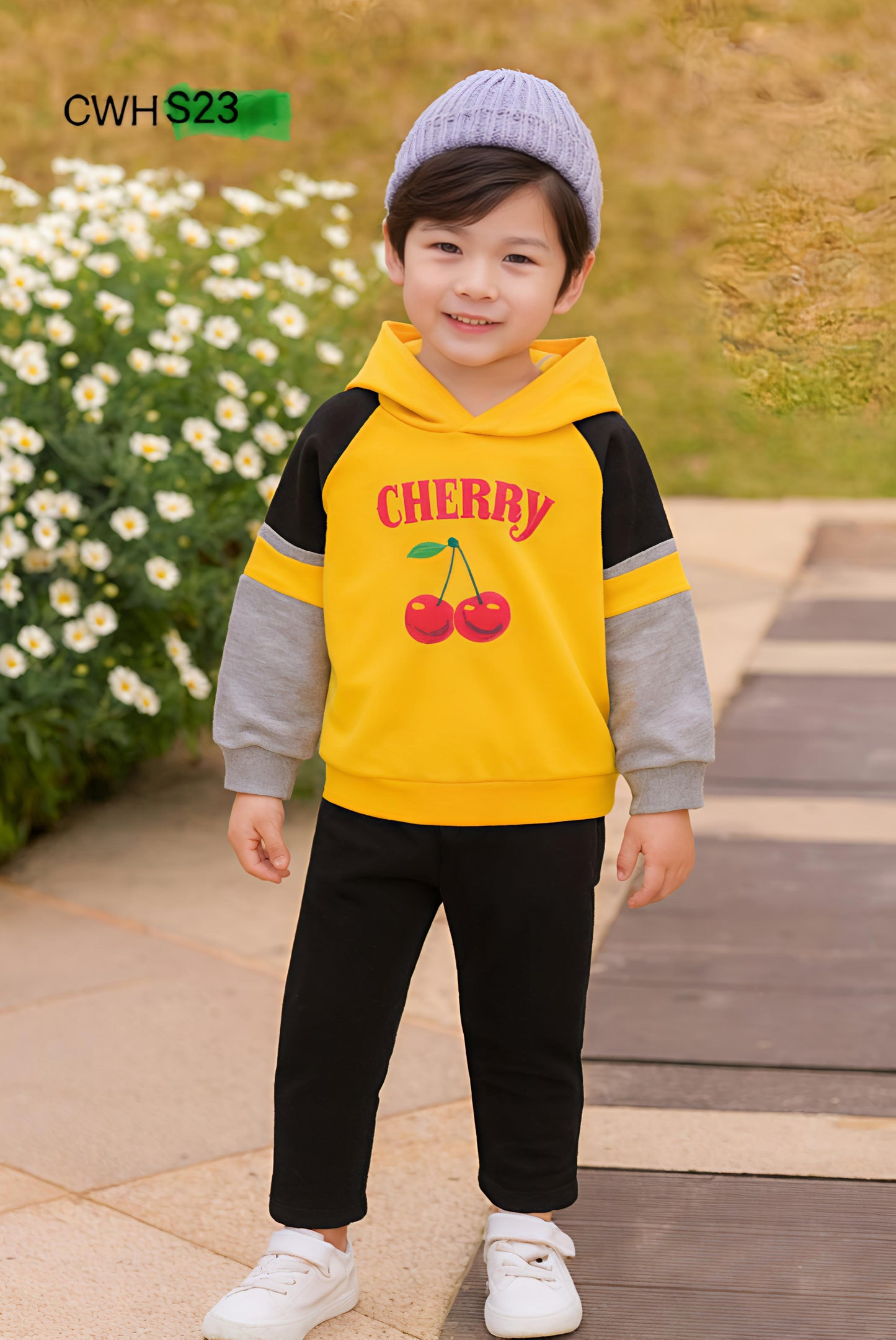 Kids Fashionable Hoodie Set, Kids Clothing Print and Trousers Two-Piece Set