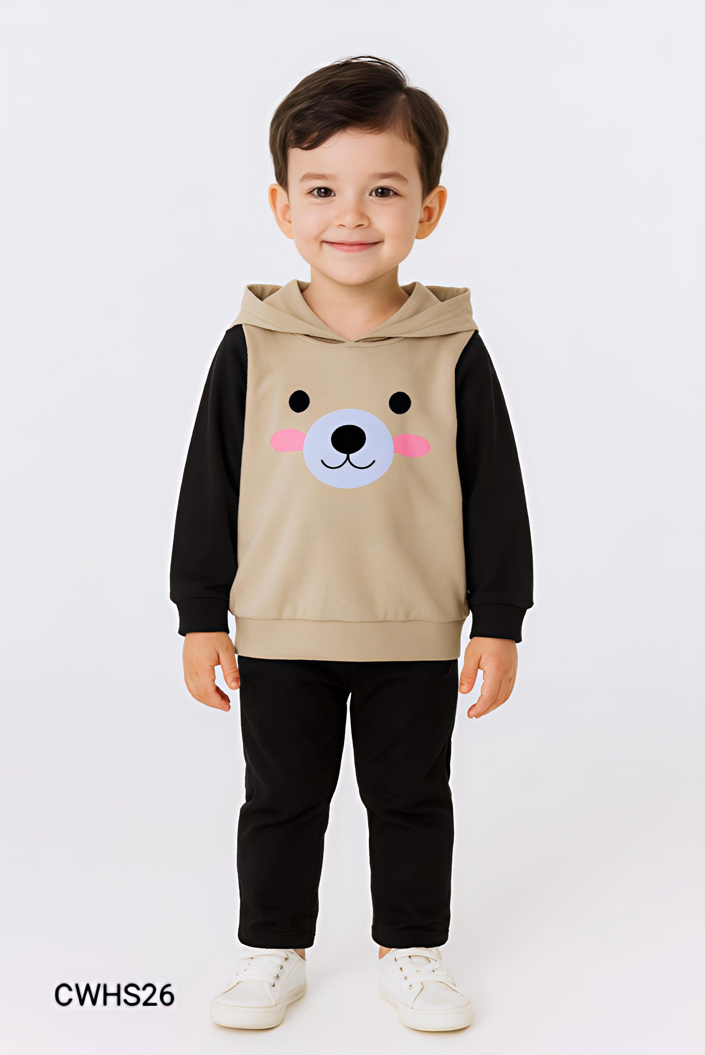 Kids Fashionable Hoodie Set, Kids Clothing Print and Trousers Two-Piece Set