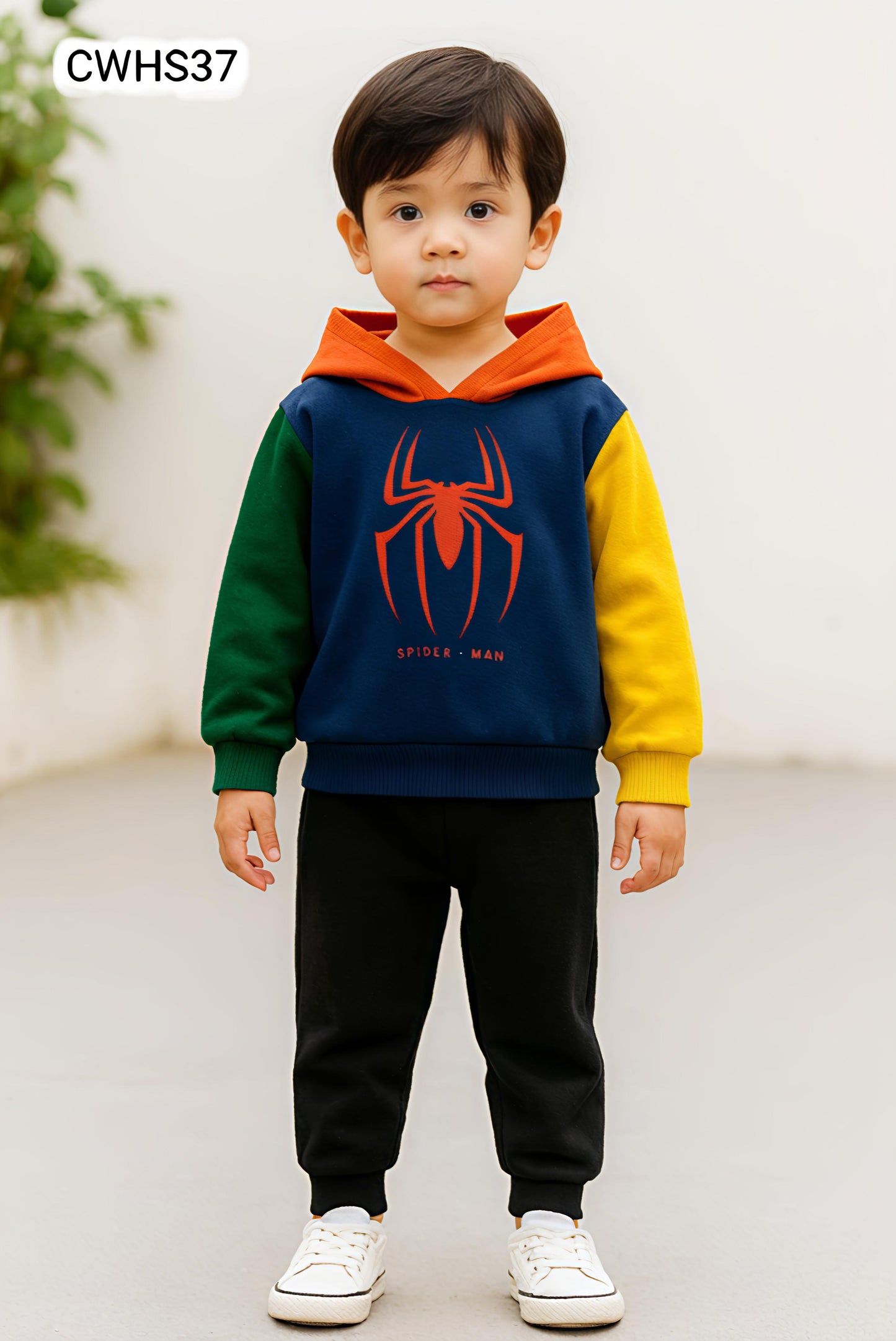 Kids Fashionable Hoodie Set, Kids Clothing Print and Trousers Two-Piece Set