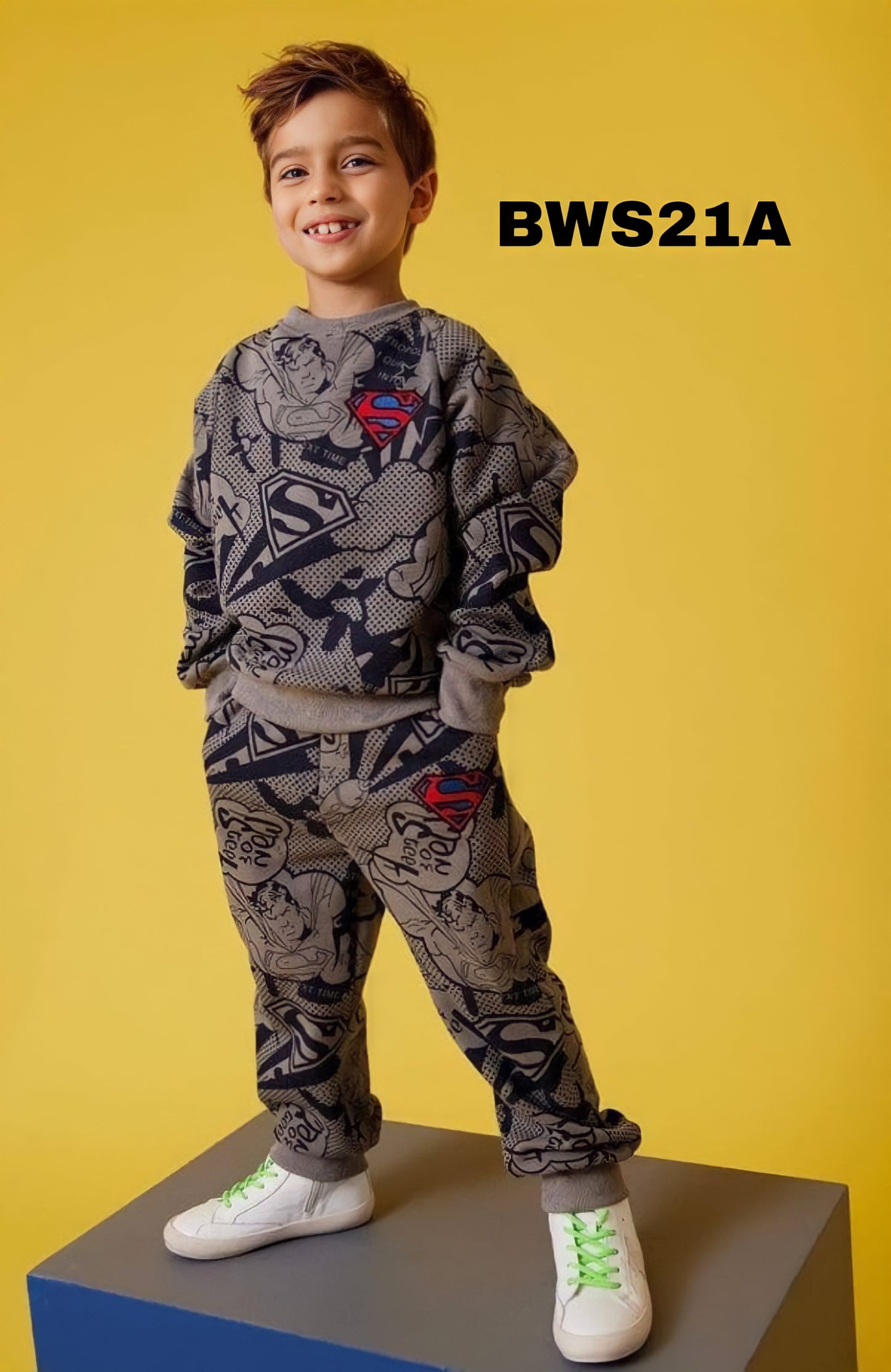 Kids Fashionable Sweater Set, Kids Clothing Print and Trousers Two-Piece Set