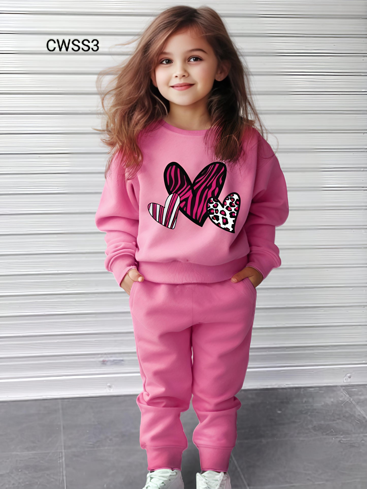 Kids Fashionable Sweater Set, Kids Clothing Print and Trousers Two-Piece Set