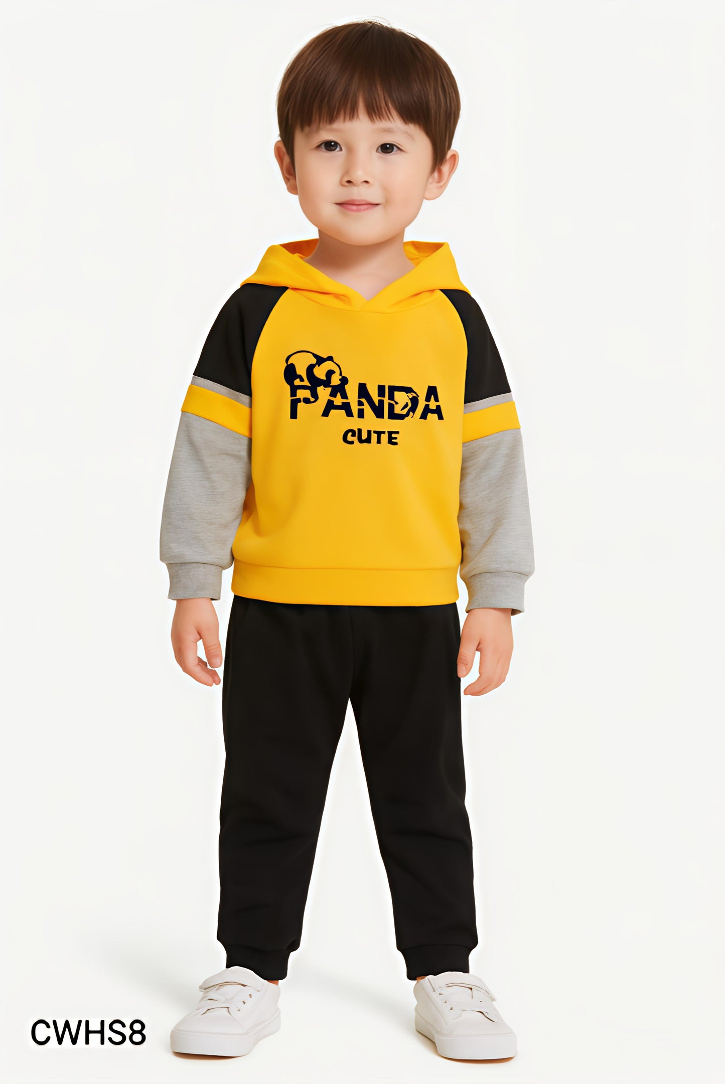 Kids Fashionable Hoodie Set, Kids Clothing Print and Trousers Two-Piece Set