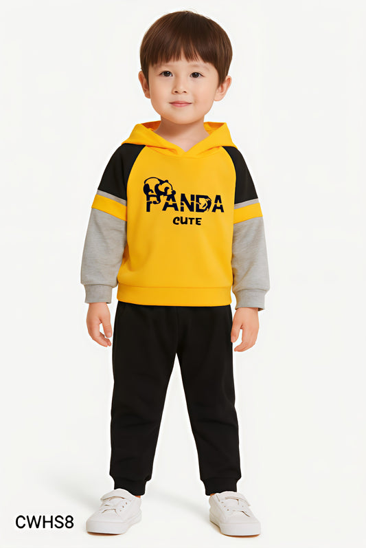 Kids Fashionable Hoodie Set, Kids Clothing Print and Trousers Two-Piece Set