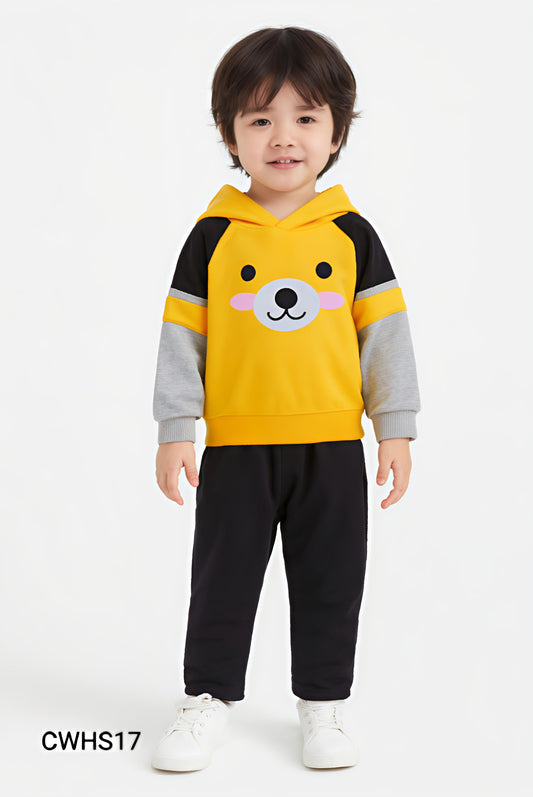 Kids Fashionable Hoodie Set, Kids Clothing Print and Trousers Two-Piece Set