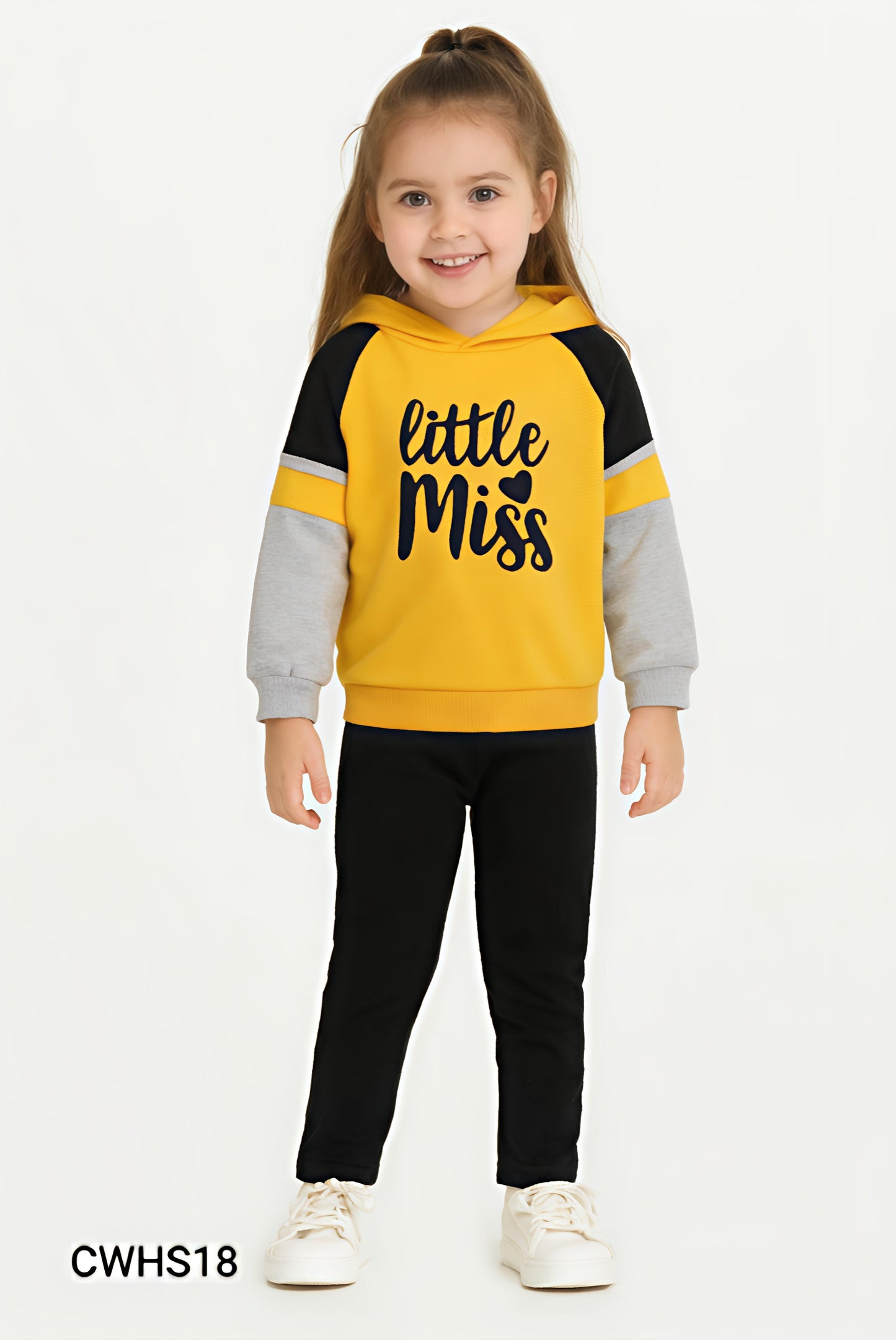 Kids Fashionable Hoodie Set, Kids Clothing Print and Trousers Two-Piece Set