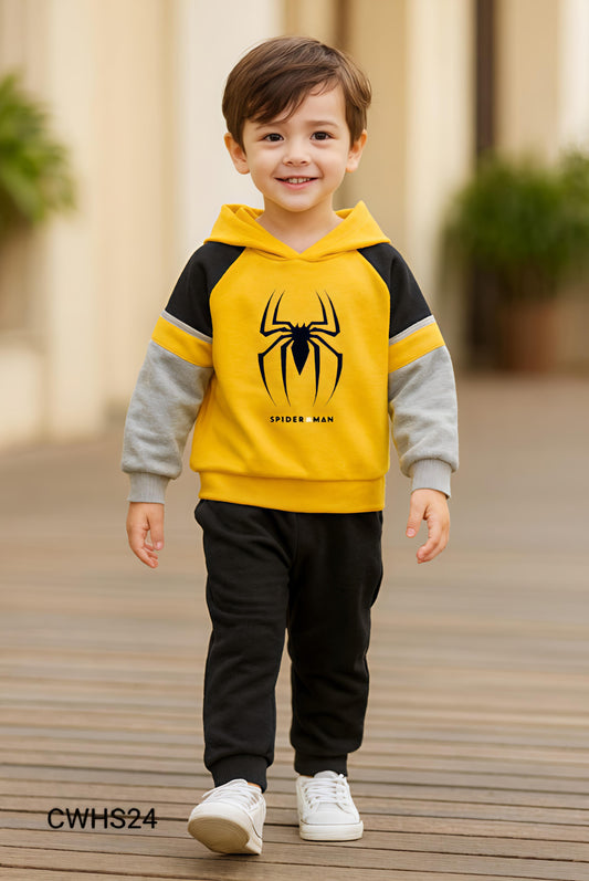 Kids Fashionable Hoodie Set, Kids Clothing Print and Trousers Two-Piece Set