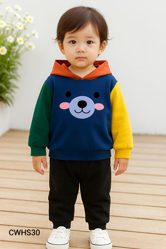 Kids Fashionable Hoodie Set, Kids Clothing Print and Trousers Two-Piece Set
