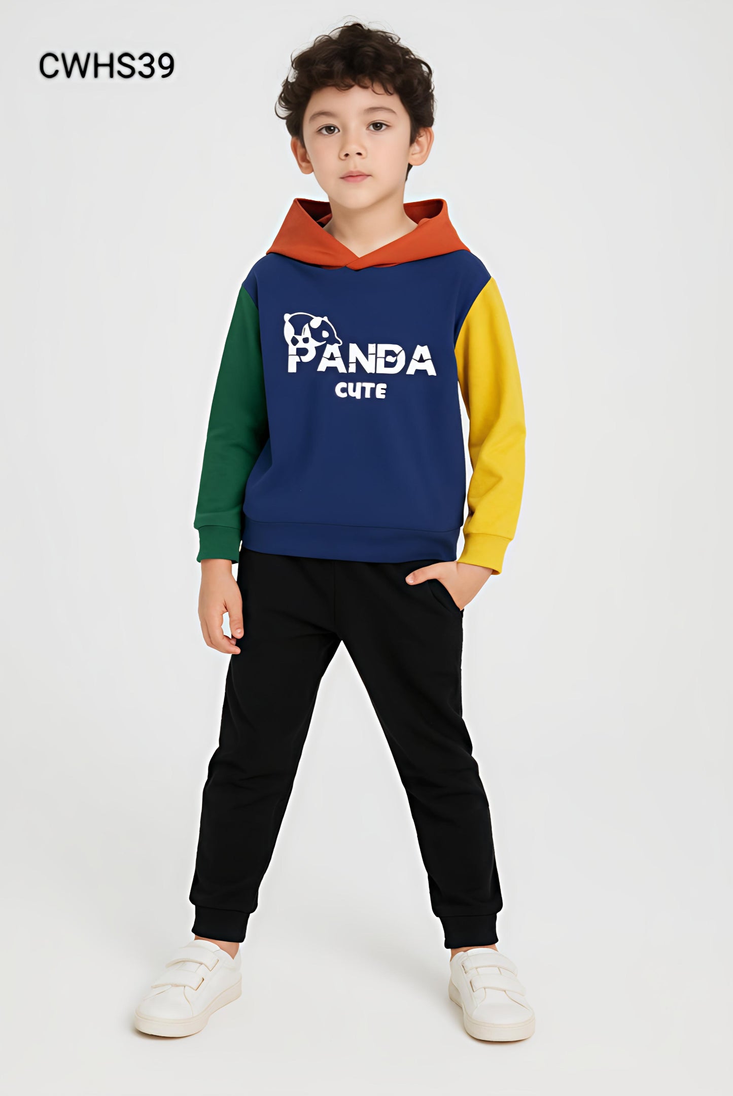 Kids Fashionable Hoodie Set, Kids Clothing Print and Trousers Two-Piece Set