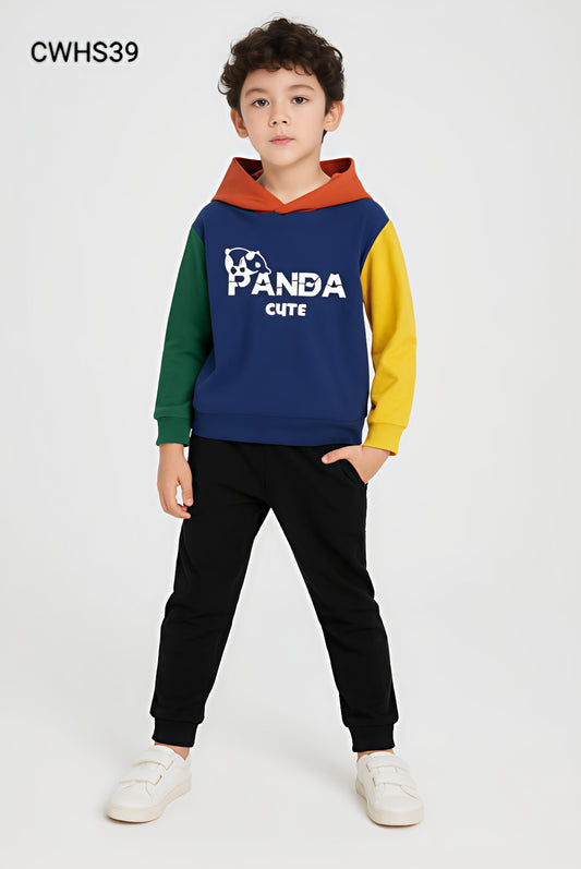 Kids Fashionable Hoodie Set, Kids Clothing Print and Trousers Two-Piece Set