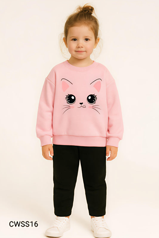 Kids Fashionable Sweater Set, Kids Clothing Print and Trousers Two-Piece Set